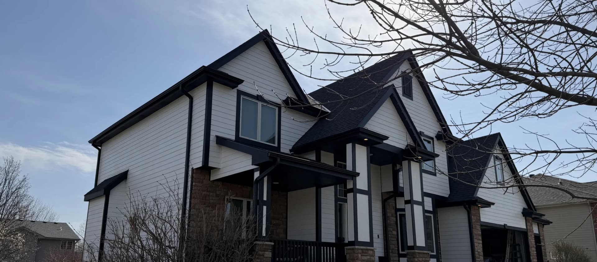 Siding installation on Omaha home by Royalty Roofing and Siding